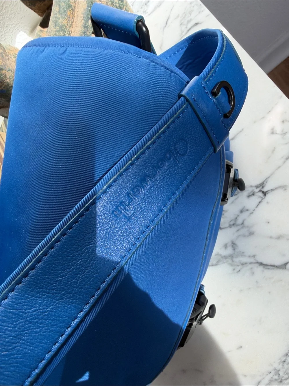 Oberwerth Blue Camera Messenger Bag with Adjustable Strap size Medium